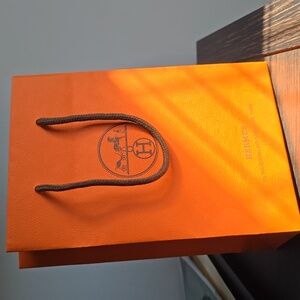 Hermes Orange Shopping Bag